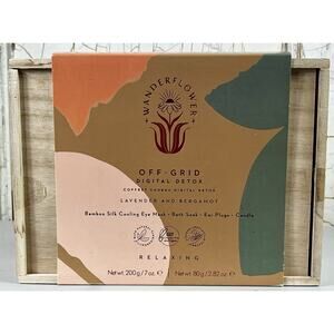 Wanderflower Paraben Free Off Grid Digital Detox Wooden Box Relaxing Gift Set